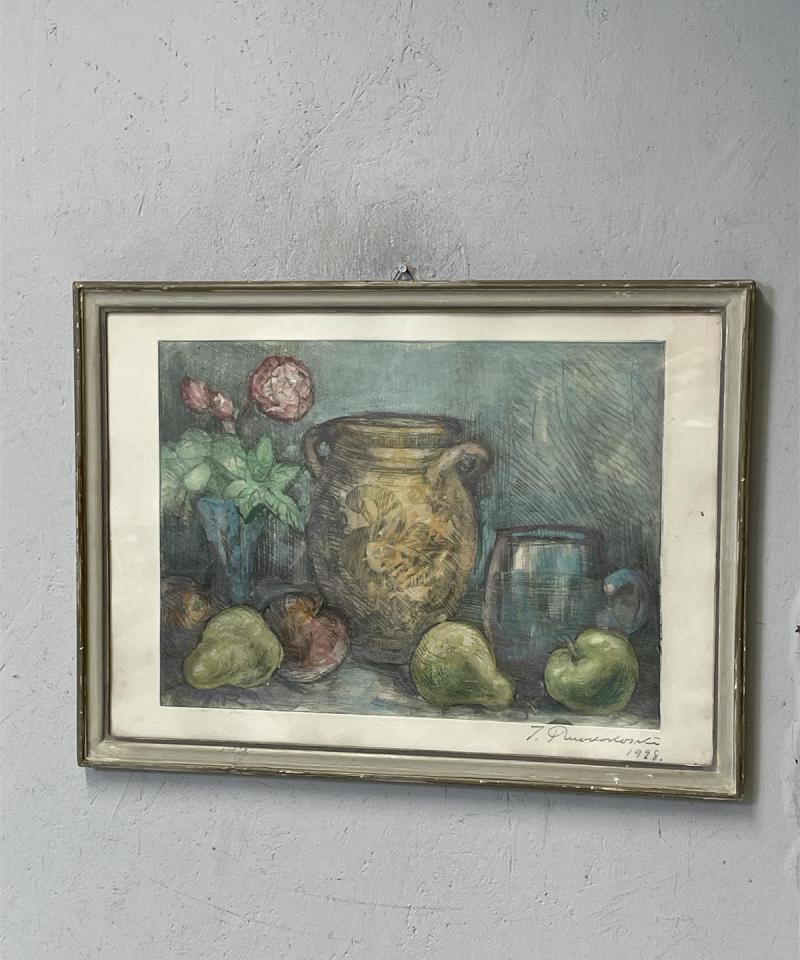 Taulu Asetelma värietsaus, Jalmari Ruokokoski 1928