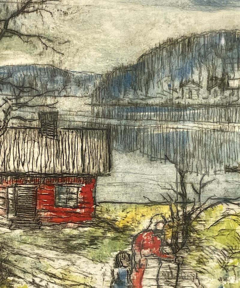 Taulu Maisema värietsaus, Jalmari Ruokokoski
