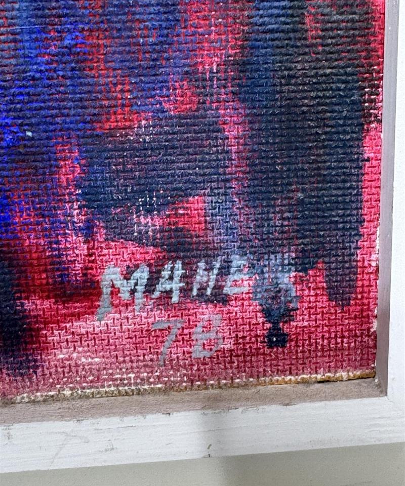Taulu öljyvärimaalaus nainen & sirppi Mahe -78