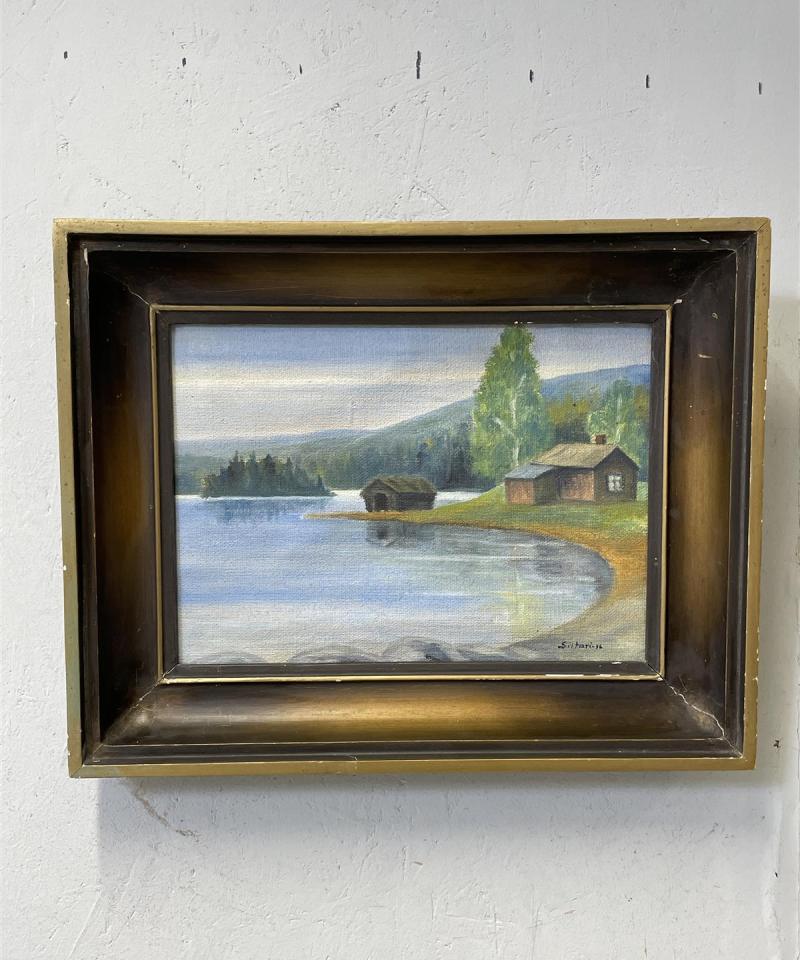 Taulu Järvimaisema öljyväri, Siitari -36