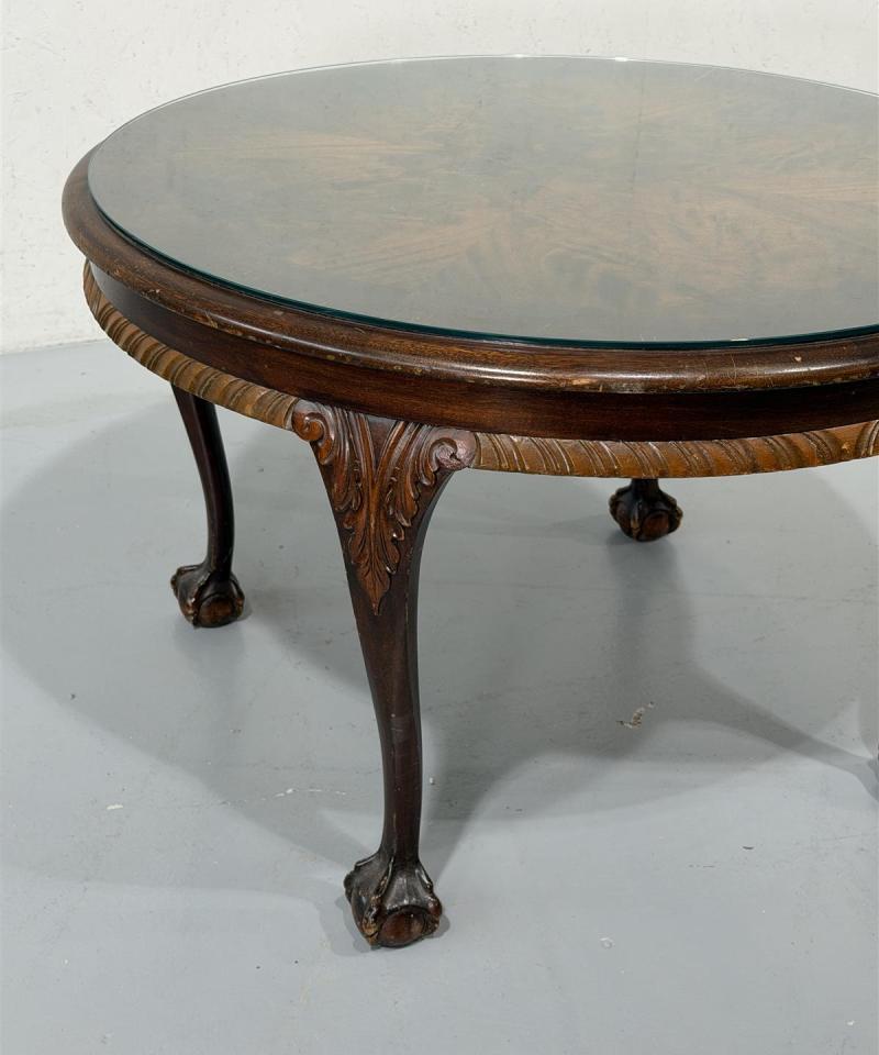 Chippendale sohvapöytä 90cm lasitasolla
