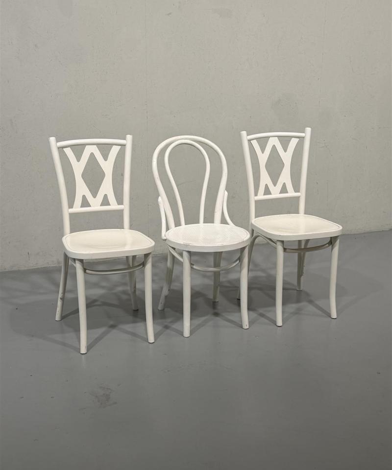 Vintage Thonet-tyylin tuolit (3kpl) valkoinen