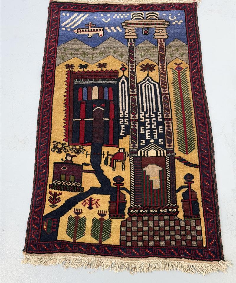 Afghan käsin solmittu 86x135 matto
