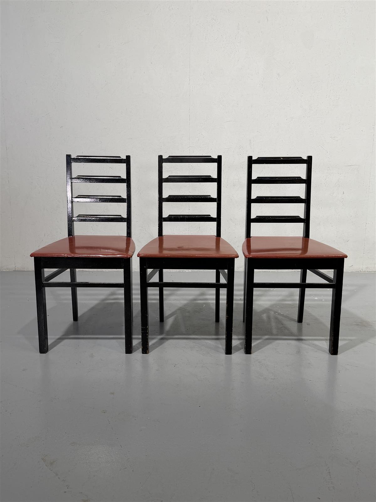 Vintage tuolit (3kpl) vinyyli-istuin