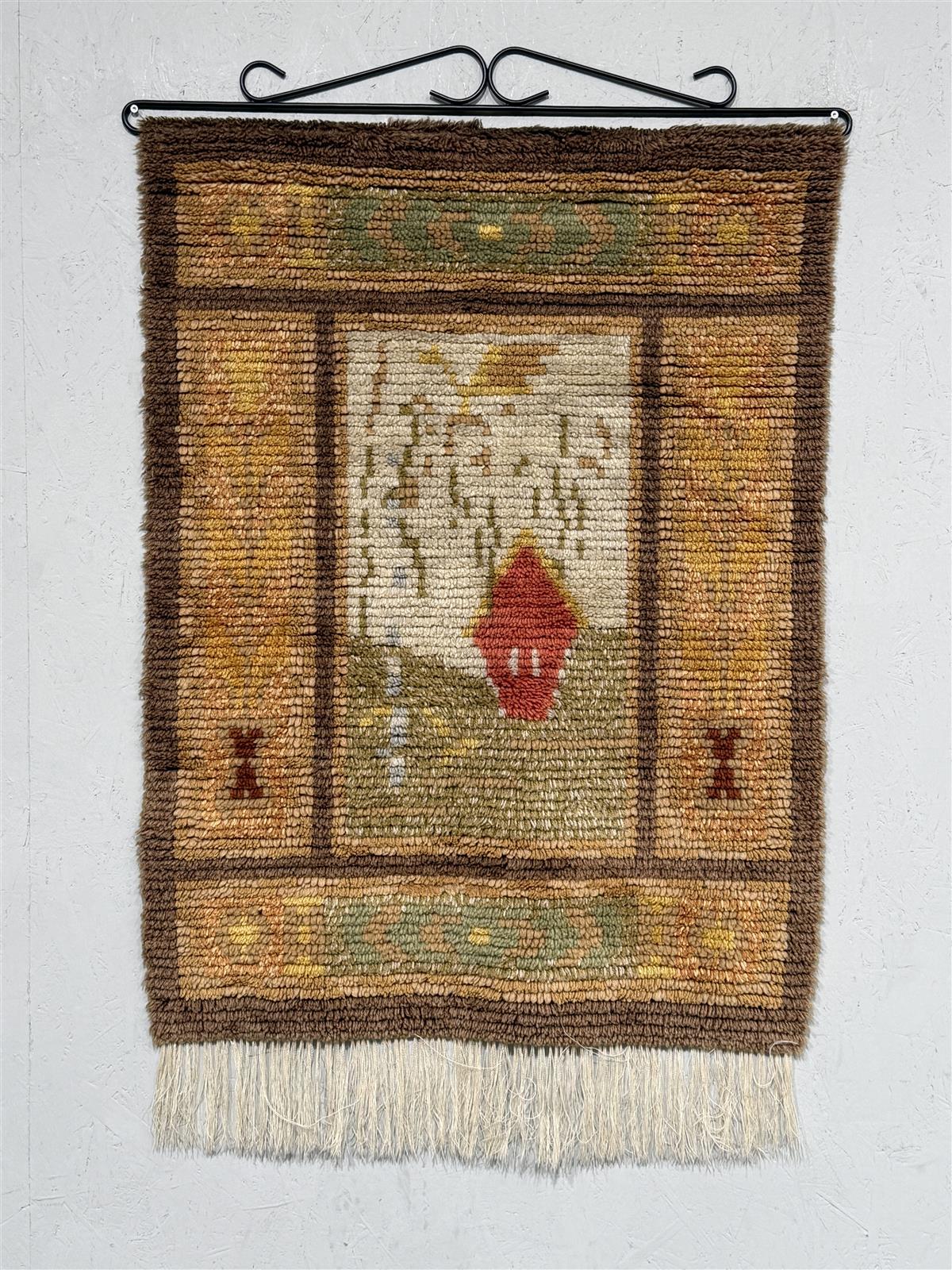 Vintage ryijy Kotikoivu A. W. Raitio