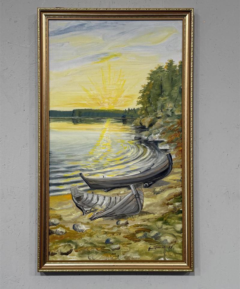 Taulu öljyväri kovapinnalle Hannu Tossavainen 1983