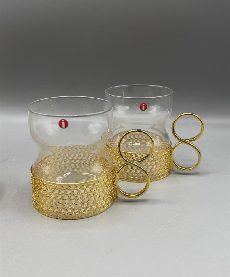 Iittala Tsaikka ja Karaatti lasit kulta (2 + 2kpl)