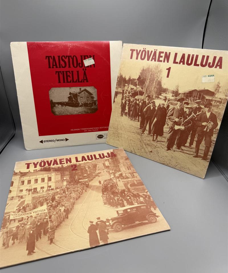 Työväen Lauluja 1, 2 ja Taistojen Tiellä LP-levyt