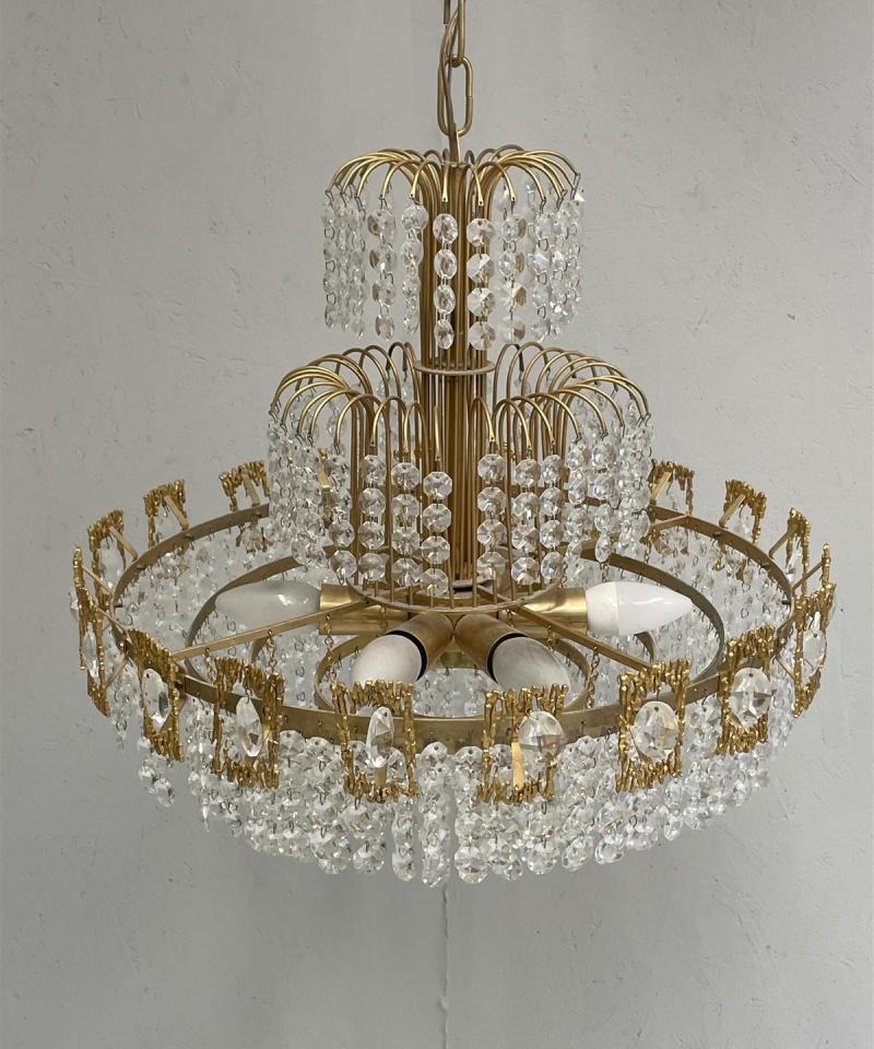 Kristallikruunu messinki 6-valaisinpistettä