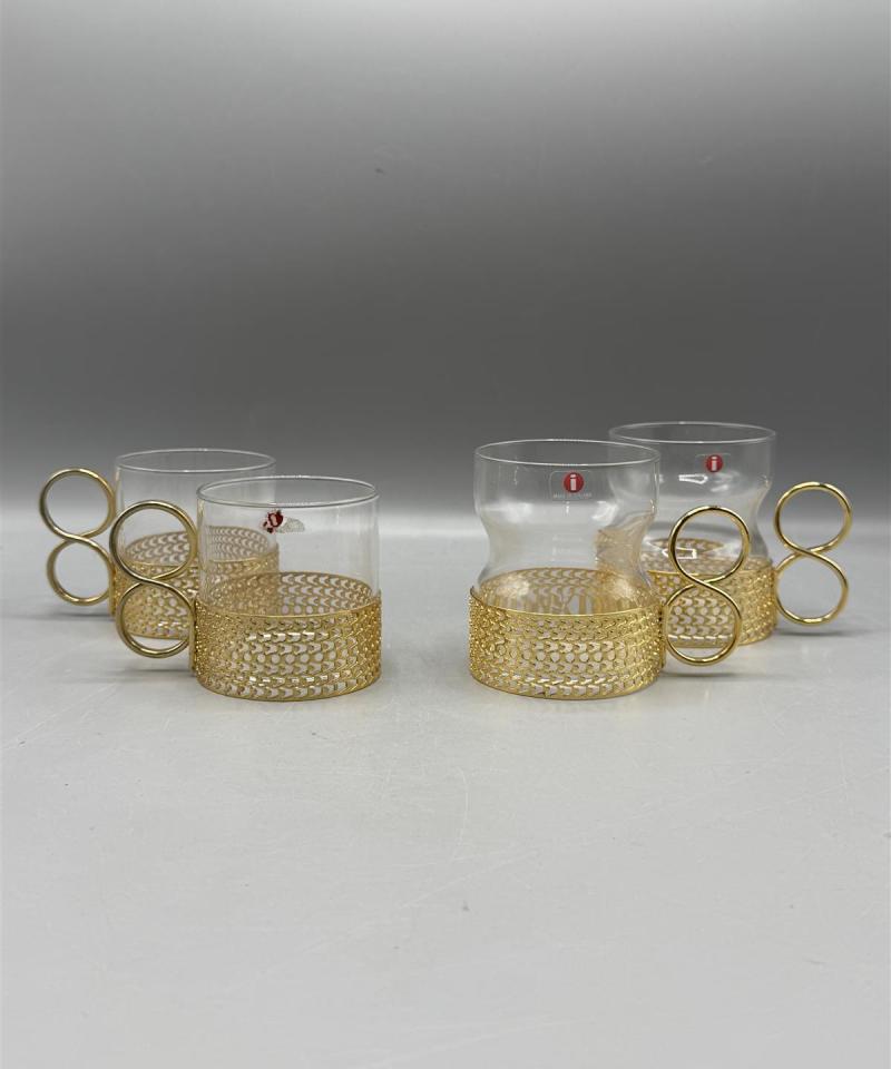 Iittala Tsaikka ja Karaatti lasit kulta (2 + 2kpl)