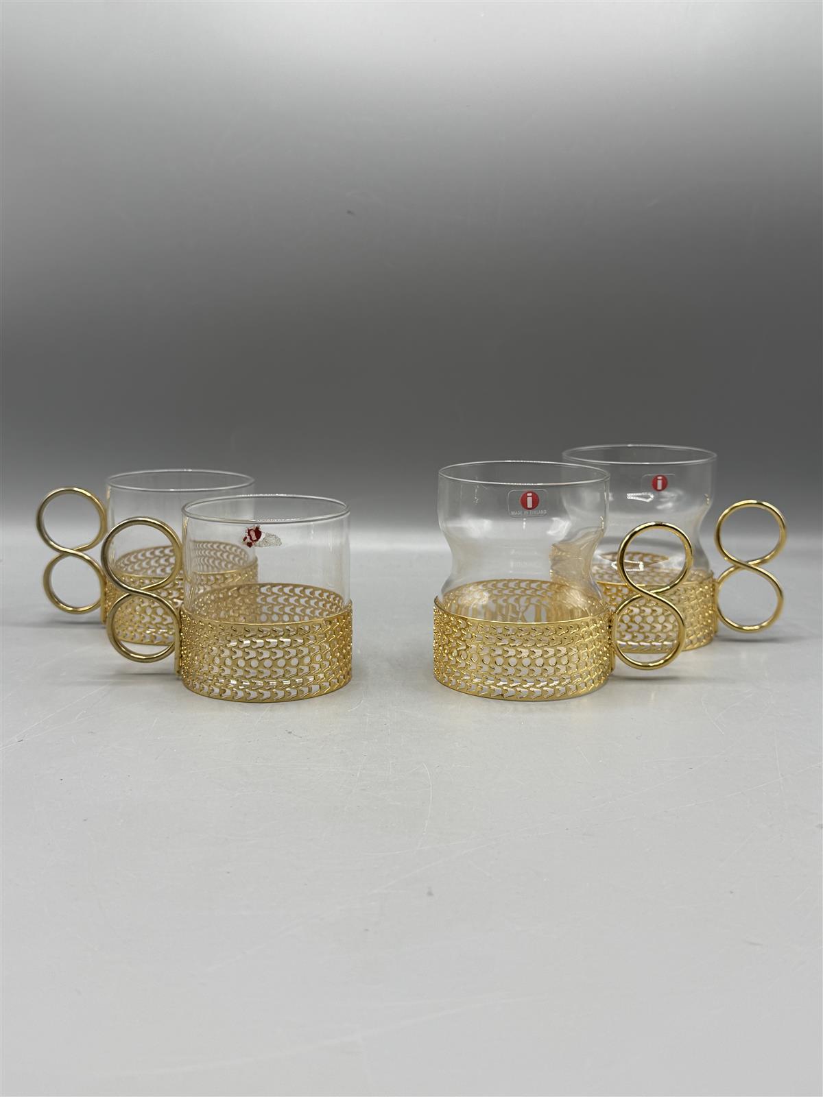Iittala Tsaikka ja Karaatti lasit kulta (2 + 2kpl)