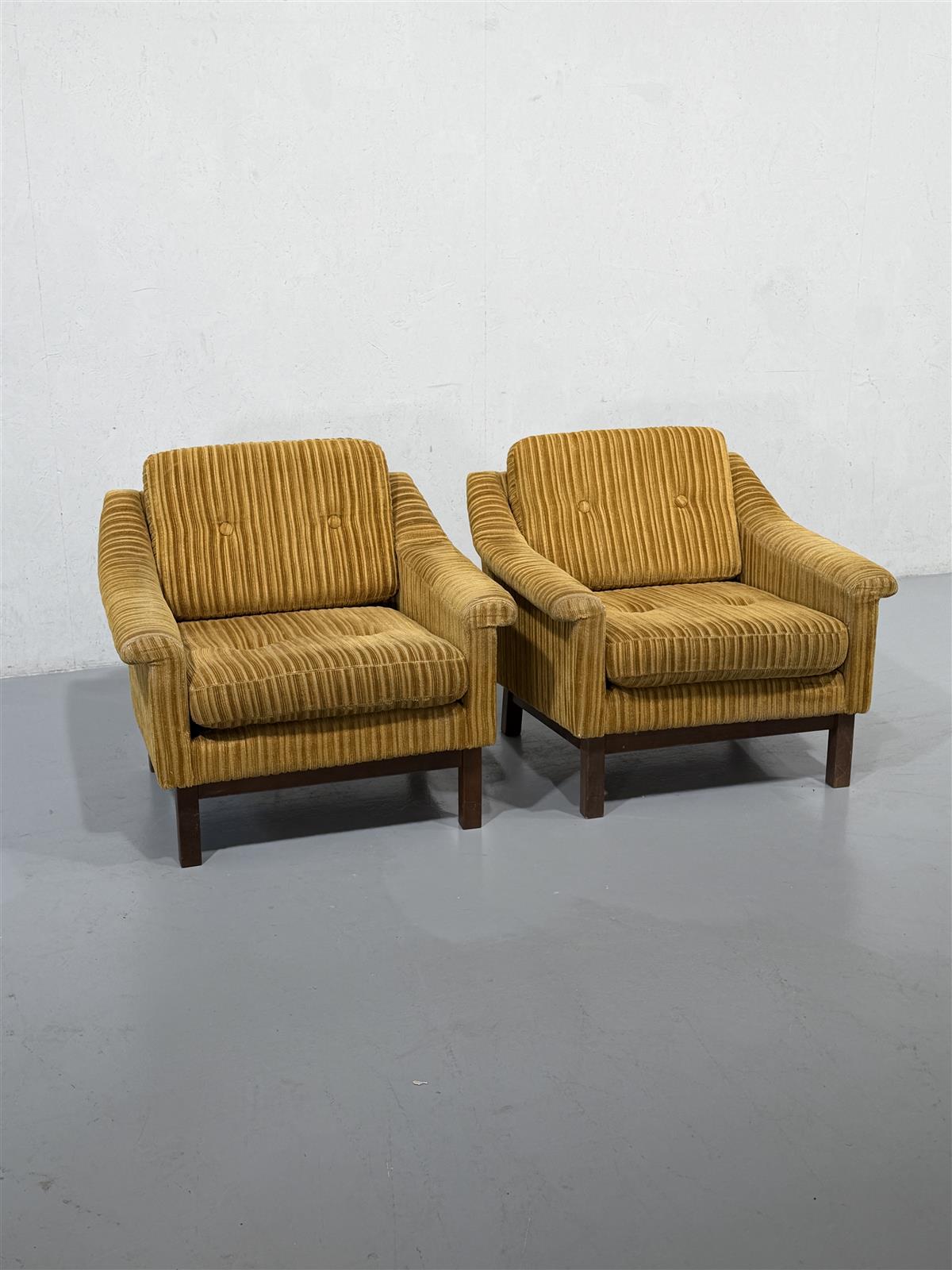 Vintage Asko nojatuolit (2kpl) keltainen