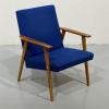 Vintage teak nojatuoli sininen