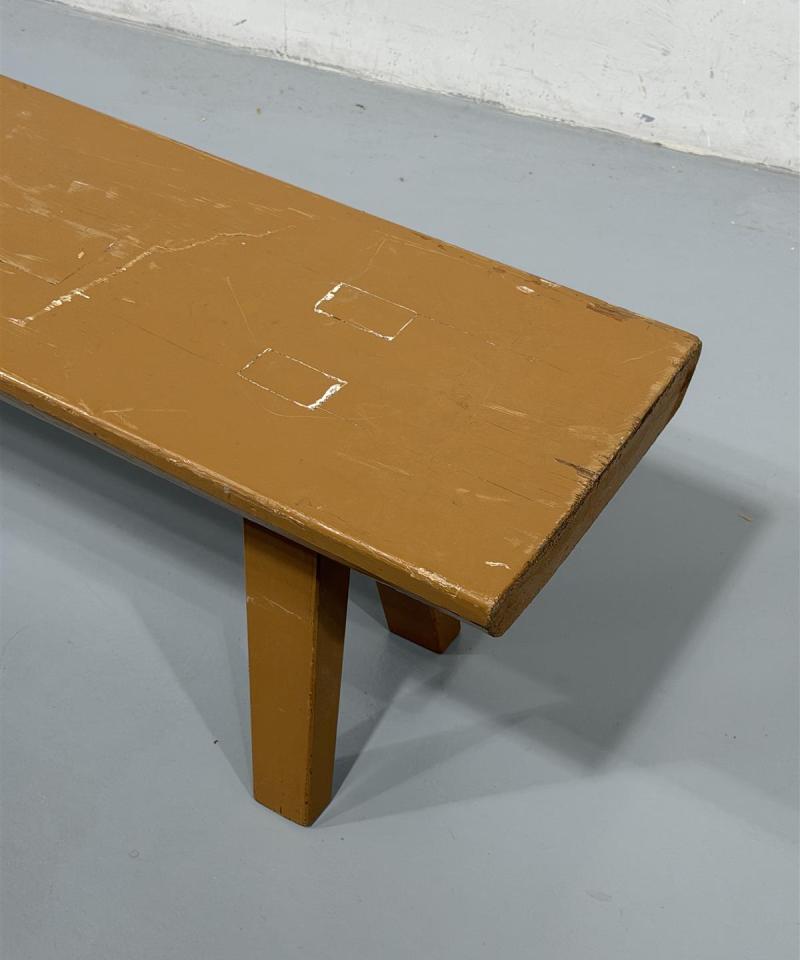Vintage puinen penkki ruskea 238cm