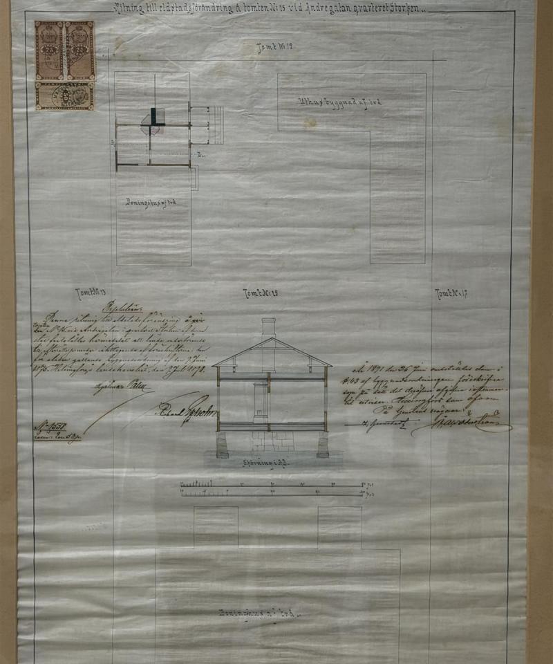 Arkkitehdin piirros Sörnäinen Tontti 15, 1890 luku
