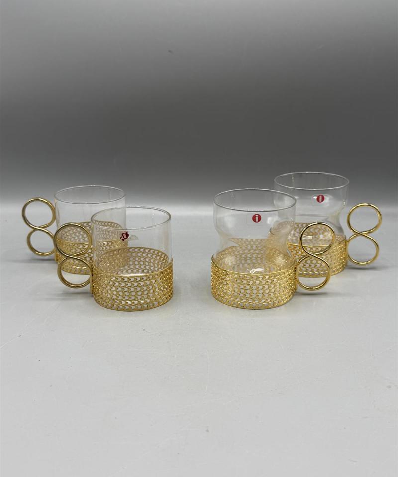 Iittala Tsaikka ja Karaatti lasit kulta (2 + 2kpl)