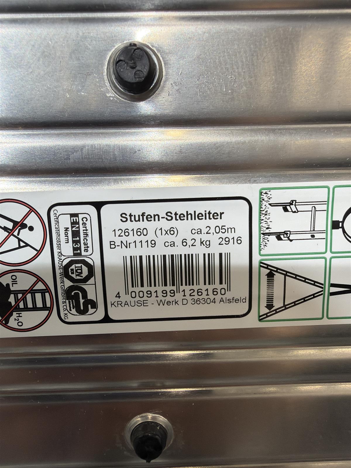 Krause Stufen-Stehleiter askeltikkaat 6 askelta