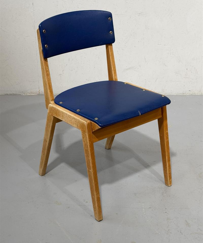 Vintage tuoli sininen kermi