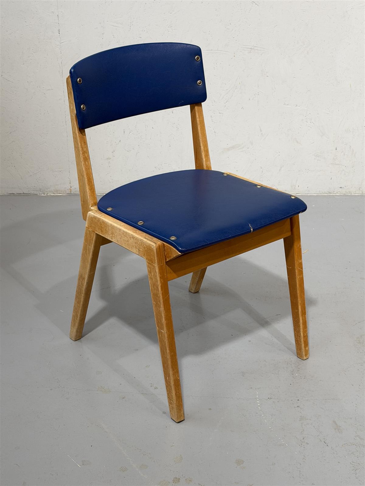 Vintage tuoli sininen kermi