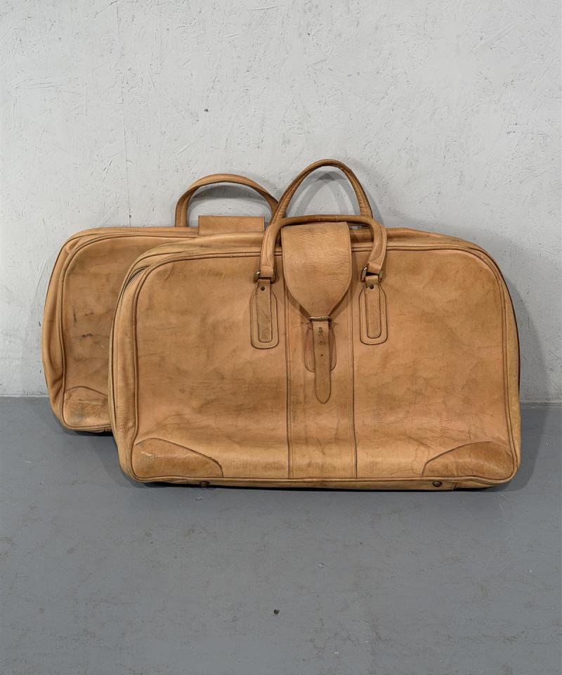 Vintage nahka matkalaukku (2kpl)