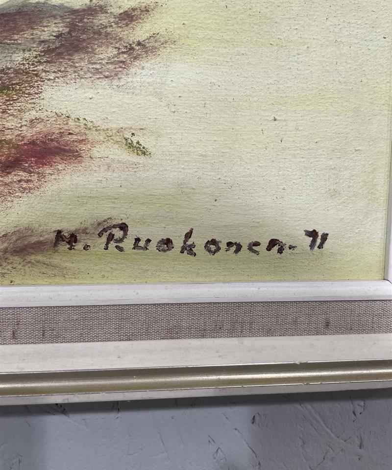 Taulu öljyväri kukkamaalaus M. Ruokonen