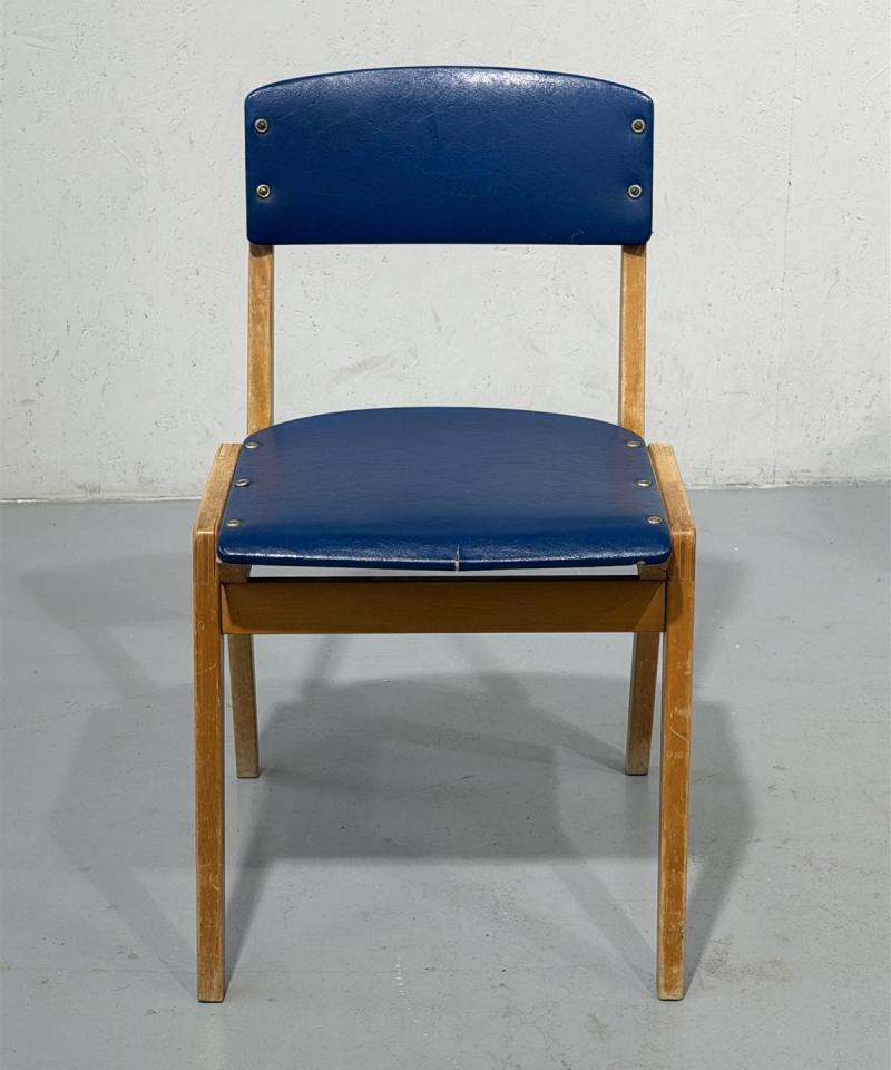 Vintage tuoli sininen kermi