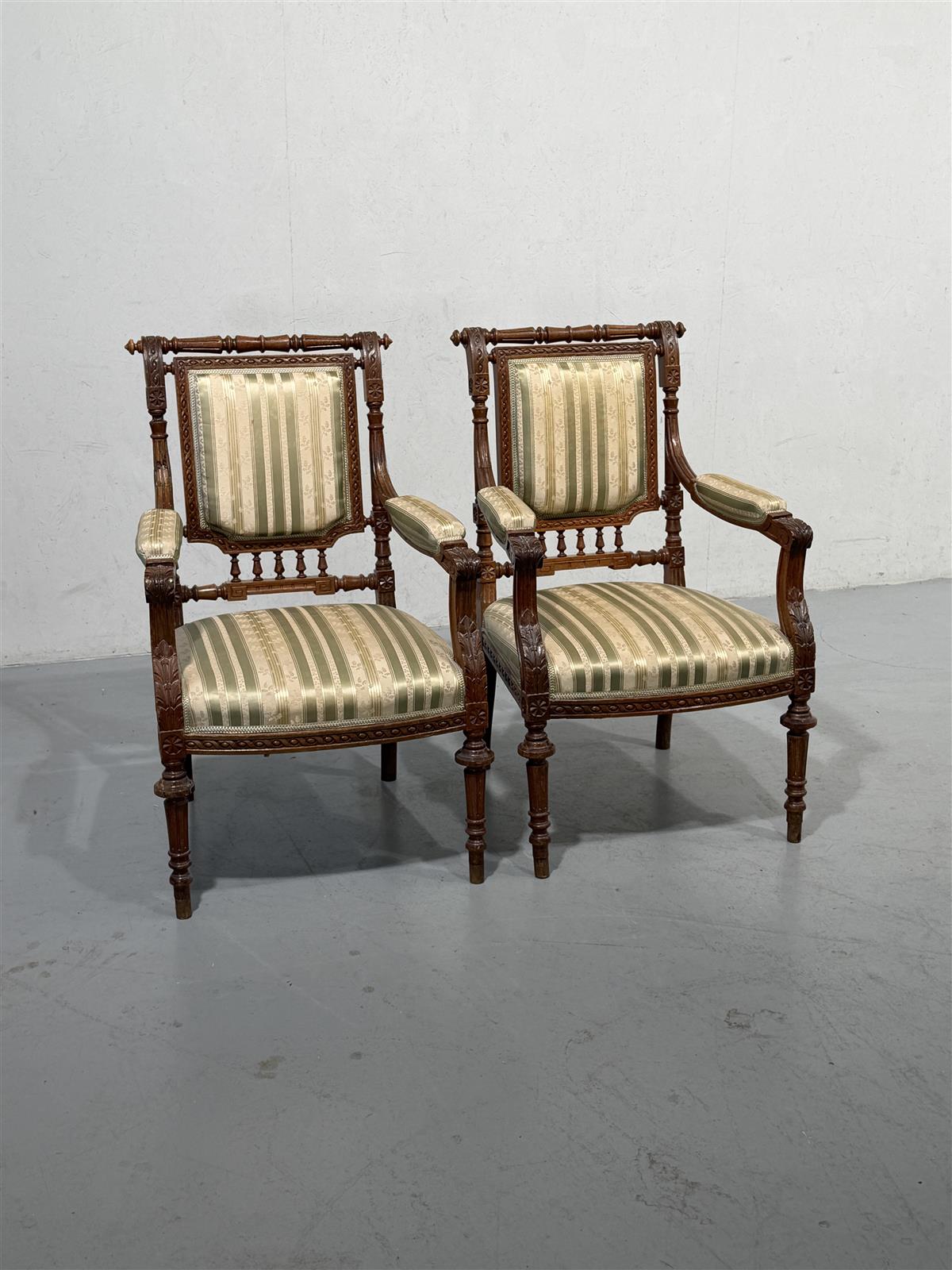 Uusrenesanssi nojatuolit (2kpl) silkki