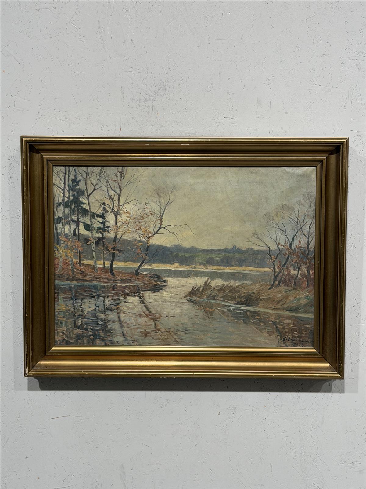 Taulu öljyväri maisema E Wennermo